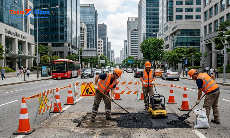 MTK - Đơn vị thi công bê tông nhựa nguội  chuyên nghiệp