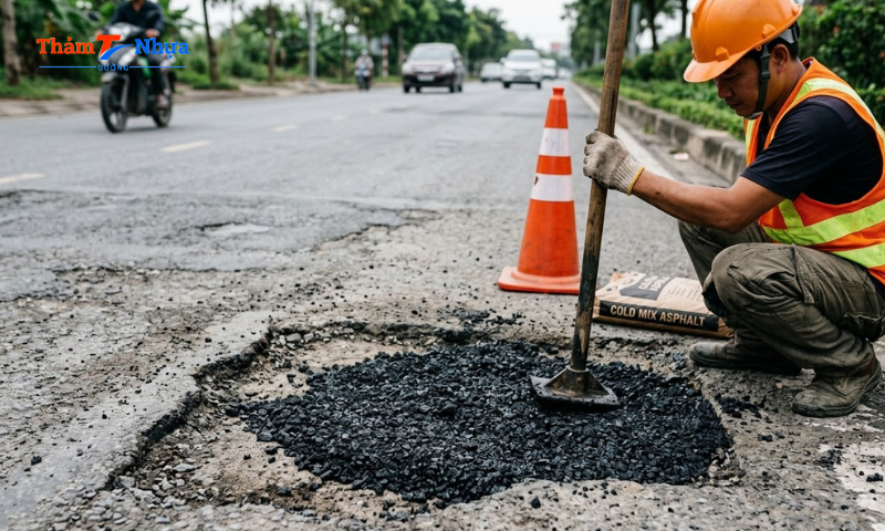 MTK - Đơn vị thi công bê tông nhựa nguội  chuyên nghiệp