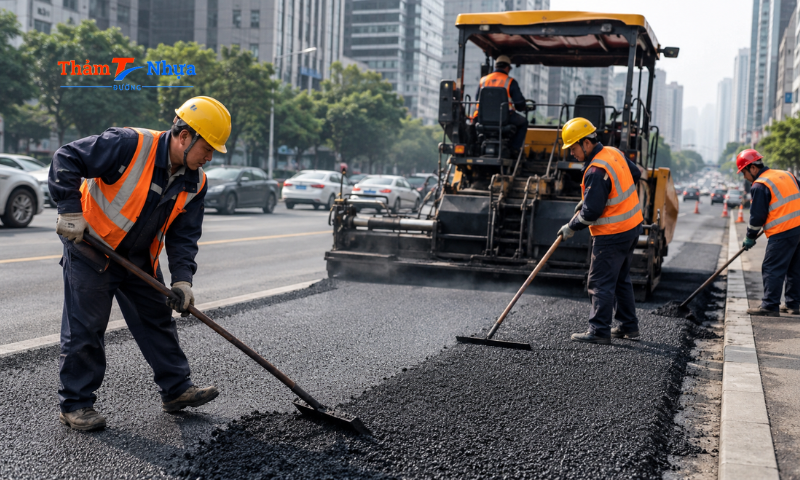 Mặt đường nhựa chịu tác động đồng thời của tải trọng xe, nhiệt độ, nước và chất lượng nền móng bên dưới